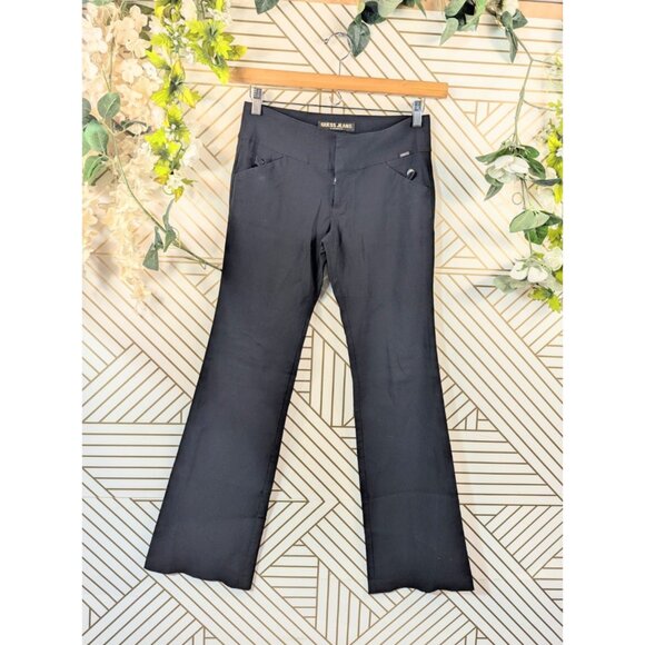 Vintage Y2K Guess Collection Pants Bootcut Black Gothic Grunge Buckle Size 27 - Picture 1 of 6